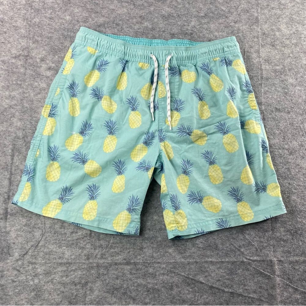 Goodfellow & Co.‎ Mens Blue/Yellow Pineapple Graphic Lined Swim Shorts Size MD